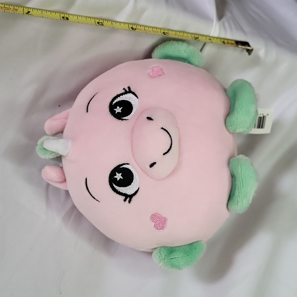 Pink Unicorn round fat 6" Plush like new